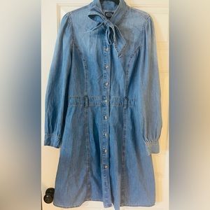 SCOOP NYC denim dress with bow
